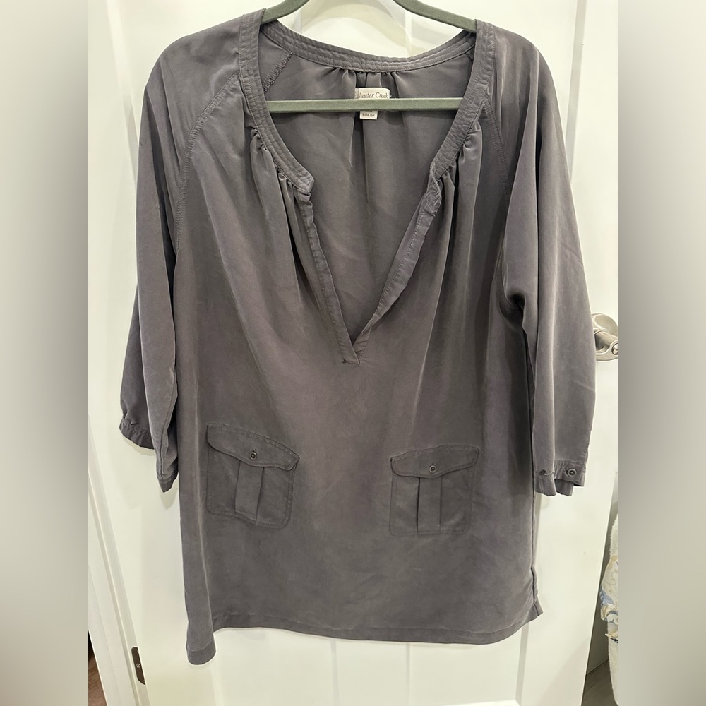 Coldwater Creek Charcoal Tunic Top